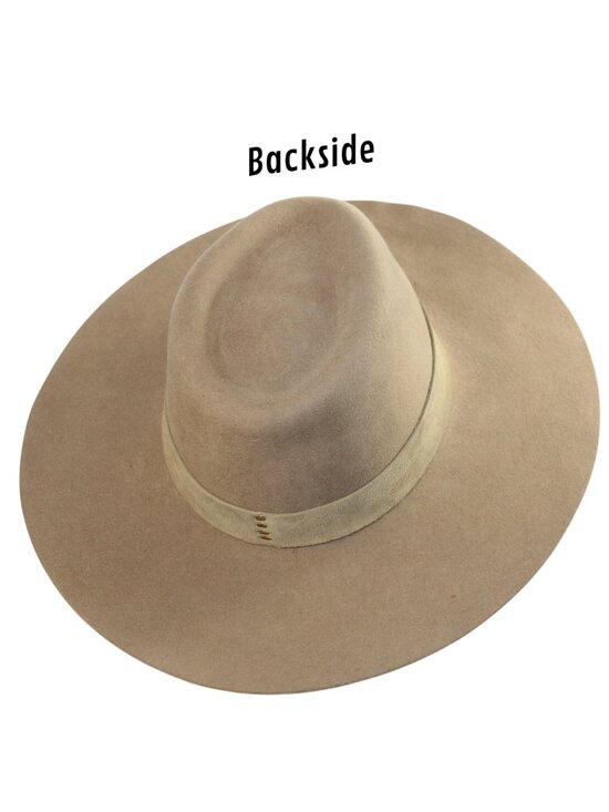 Calleen Codero Camel Pinched Crown Wide Brim Wool Blend Felt Rancher Fedora Hat main image 6